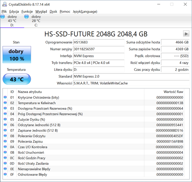 Test dysku SSD Hiksemi Future, który jest bliźniakiem Lexar NM790 i Hikvision G4000. Wysoka wydajność w rozsadnje cenie [nc1]
