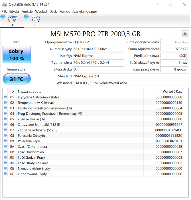 Test dysku SSD MSI Spatium M570 PRO Frozr Gen5. Wysoka wydajność, wysoki radiator i wysoka cena [nc1]