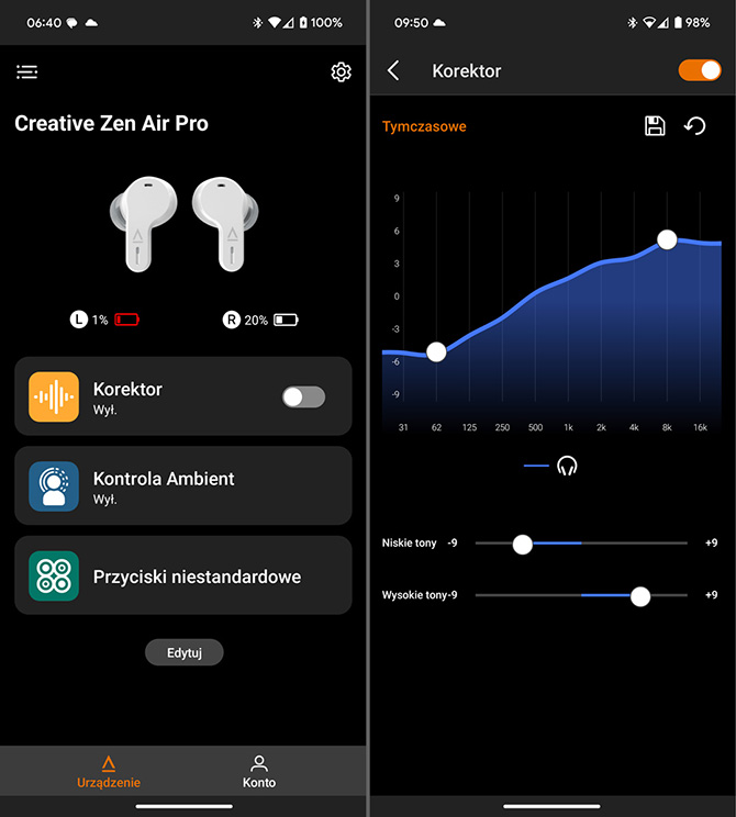 Recenzja słuchawek Creative Zen Air Pro. Ładowanie bezprzewodowe, ANC, dobry czas pracy i odporność na zachlapanie [nc1]