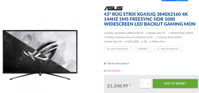 ASUS ROG Strix XG43UQ - poznaliśmy cenę flagowego, 43-calowego monitora 4K Ultra HD z portami HDMI 2.1 [3]