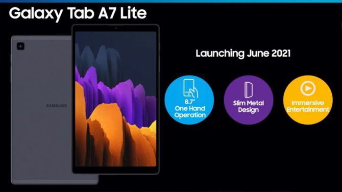 Samsung Galaxy Tab A7 Lite - Budżetowy tablet na pierwszych renderach. 8,7 cali i metalowa obudowa. Debiut latem [1]