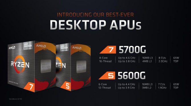 AMD Ryzen 5 5600G i Ryzen 7 5700G - desktopowe procesory Cezanne trafią do sprzedaży detalicznej w sierpniu [1]