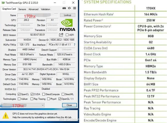 NVIDIA CMP 170HX - pierwsze testy wydajności najwydajniejszej z dotychczasowych kart serii CMP do kopania Ethereum [6]