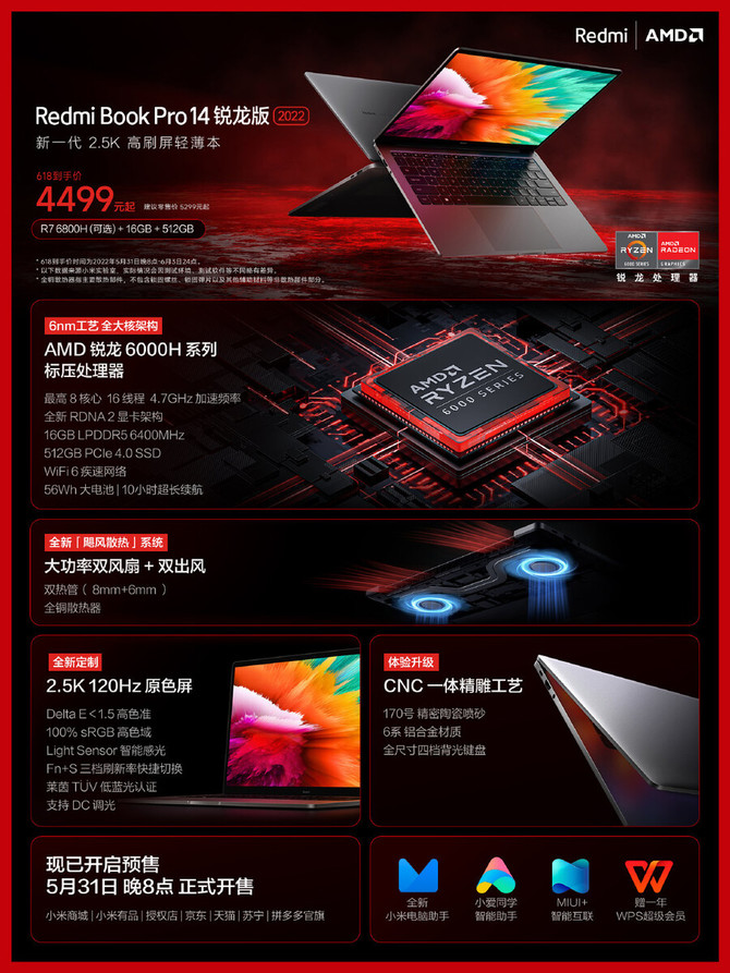 Xiaomi RedmiBook Pro 14 2022 oraz RedmiBook Pro 15 2022 - laptopy z procesorami AMD Ryzen 5 6600H oraz Ryzen 7 6800H [6]