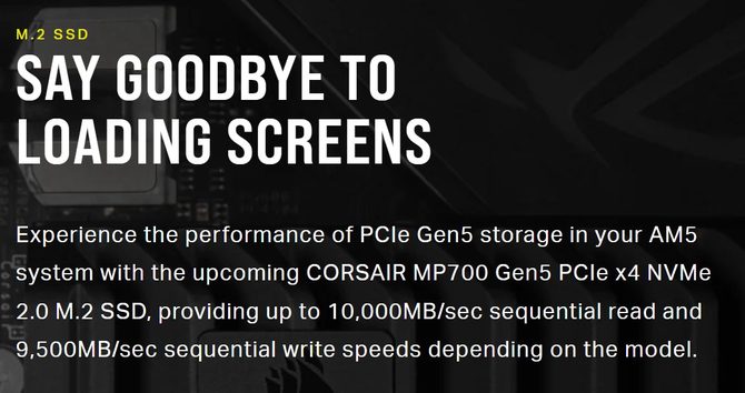 Corsair MP700 - firma prezentuje pierwsze wyniki wydajności SSD PCIe 5.0 dla procesorów Ryzen 7000, sięgające 10 GB/s [3]