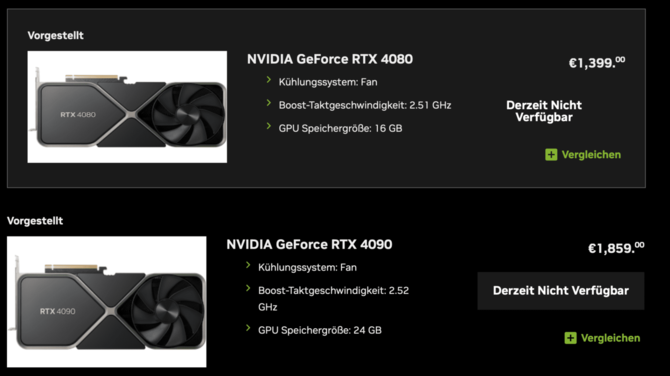 NVIDIA obniża w Europie ceny kart graficznych GeForce RTX 4090 oraz GeForce RTX 4080 w wersjach Founders Edition [2]