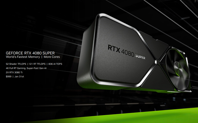 NVIDIA GeForce RTX 4080 SUPER, 4070 Ti SUPER i 4070 SUPER - oficjalna premiera odświeżonych kart graficznych. Podano ceny [2]