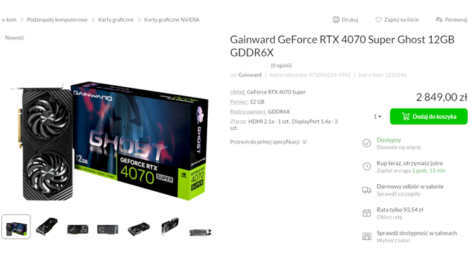 NVIDIA GeForce RTX 4070 SUPER - sprzedaż niereferencyjnych modeli w Polsce wystartowała w bardzo dobrych cenach [2]
