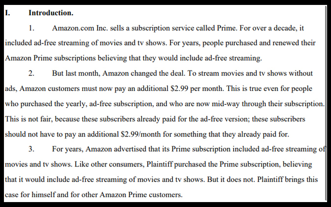 Amazon mierzy się ze zbiorowym pozwem. Niektórzy subskrybenci muszą płacić dwa razy, aby nie mieć reklam [2]