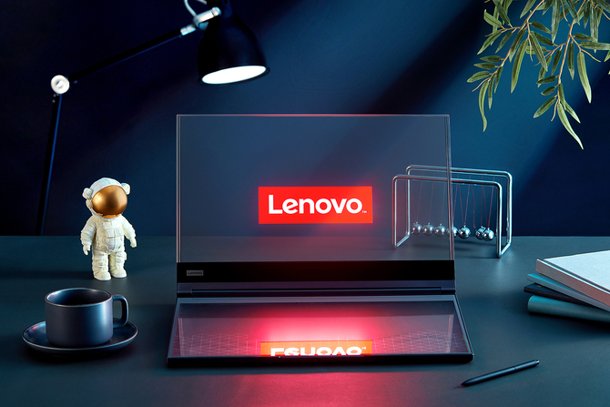 Lenovo ThinkBook Transparent Display - na MWC pokazano koncept laptopa przyszłości z ekranem Micro LED [1]