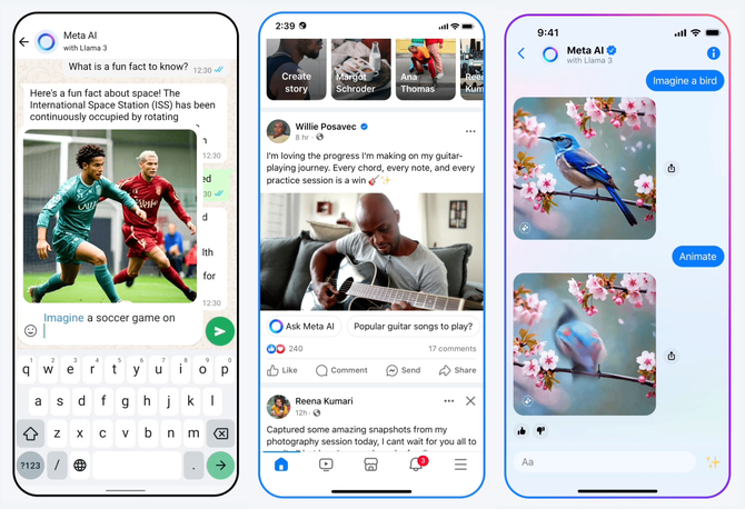 Facebook, Instagram, WhatsApp i Messenger integrują się z asystentem Meta AI. Nowy model AI Llama 3 już dostępny [3]