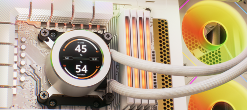 Test chłodzenia KRUX HydroGlance 360 ARGB LCD White - Jedno z tańszych AiO posiadających ekran LCD na pompce
