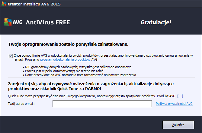Darmowy antywirus po polsku - instalacja AVG (krok 5)