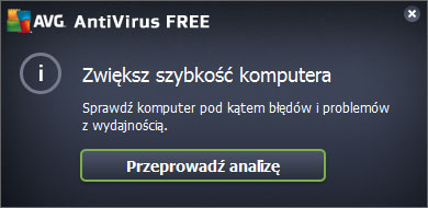 Darmowy antywirus po polsku - popup reklamowy AVG