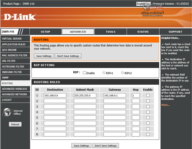 D-Link DWR-116 - software