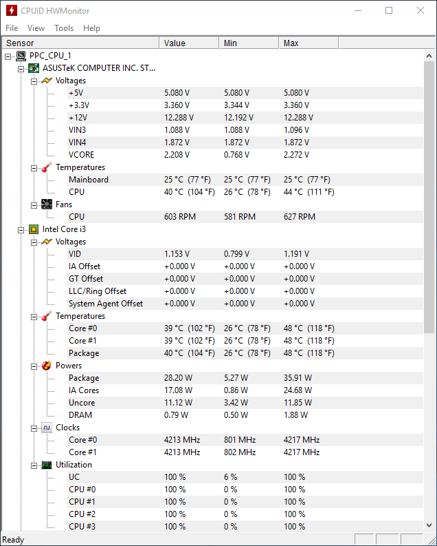 test procesora intel core i3-7350k podkręcanie