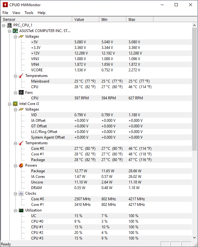 test procesora intel core i3-7350k podkręcanie