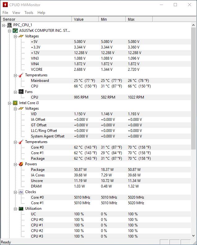 test procesora intel core i3-7350k podkręcanie