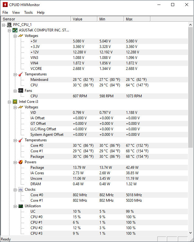 test procesora intel core i3-7350k podkręcanie