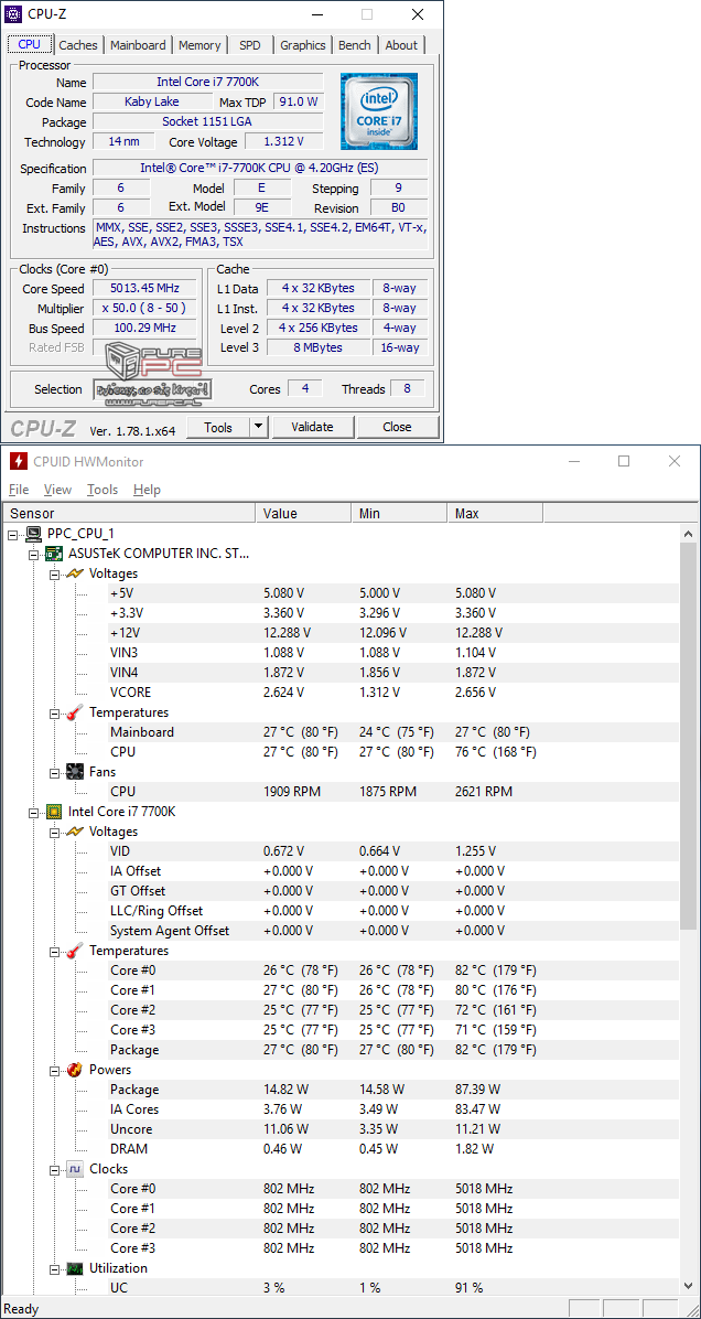 5 GHz overclocking Intel Core i7-7700K Kaby lake