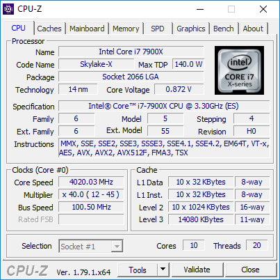 test procesora intel core i9-7900x skylake-x
