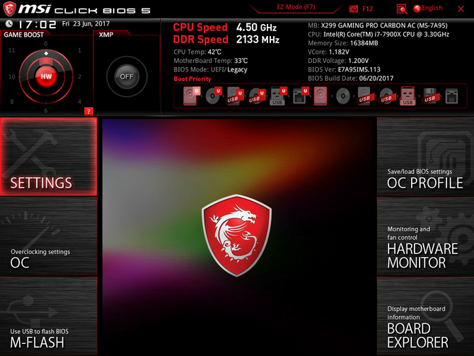 msi x299 gaming pro carbon ac - core i9-7900x