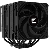 Zalman CNPS14X Duo Black - quiet, dual-tower CPU cooler.  Asymmetric design and good performance