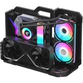 GEEEK EXO 1 - otwarta obudowa mATX dla mniejszych PC. Akrylowa konstrukcja z miejscem na AiO i pionowy montaż GPU