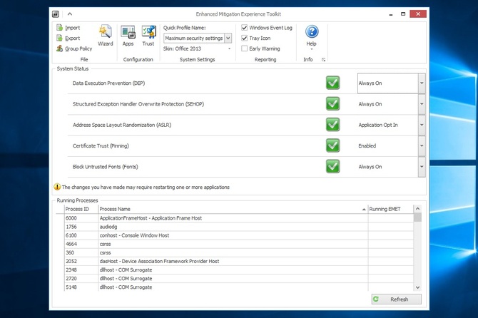 EMET 5.5 na Windows 10