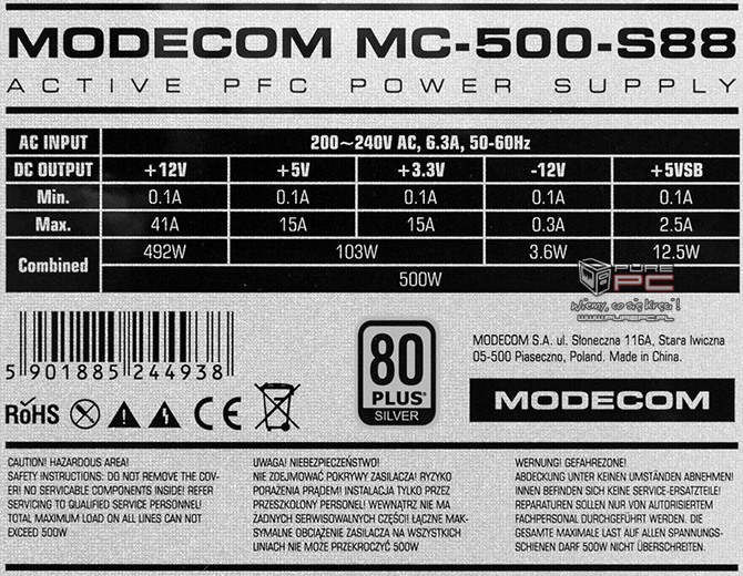 Test Modecom MC-500-S88 Silver - tani i wydajny zasilacz [nc16]