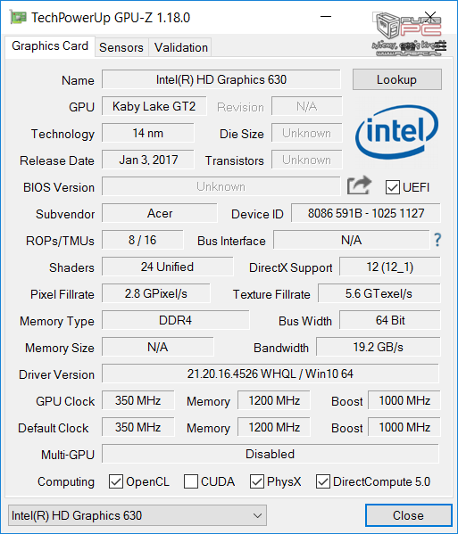 Test Acer Aspire VX5-591G z GeForce GTX 1050 i GTX 1050 Ti [4]