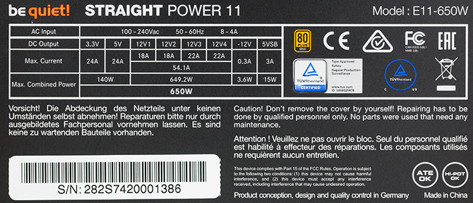 Test zasilacza be quiet! Straight Power 11 650W - Cicho sza [nc32]