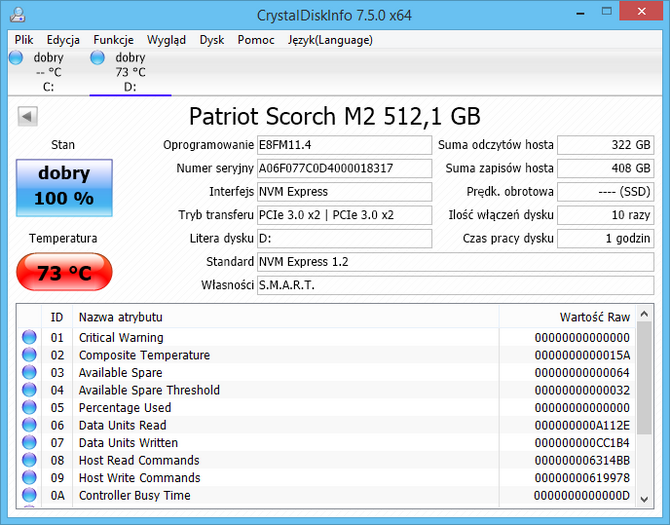 Test dysku SSD Patriot Scorch 512 GB - Solidna klasa średnia [1]