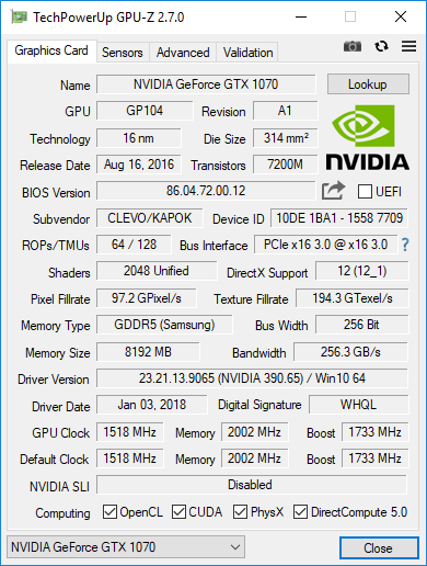 Test SMART7 KARME GX17E G2 - duet Core i5-8600K i GTX 1070 [5]