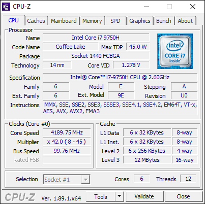 Test ASUS Strix HERO III z Core i7-9750H i NVIDIA GeForce RTX 2070 [2]