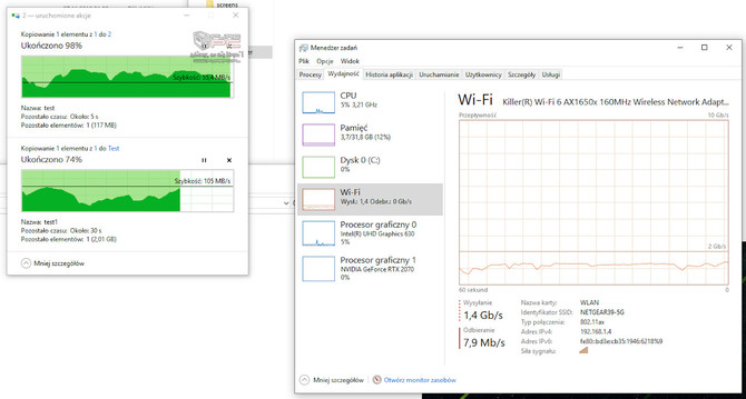 Test karty Rivet Networks Killer AX1650 - 802.11ax w natarciu [6]