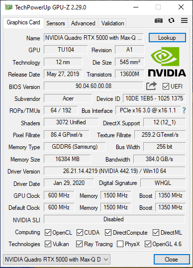 NVIDIA Game Ready vs Studio - Porównanie na Quadro RTX 5000 [5]