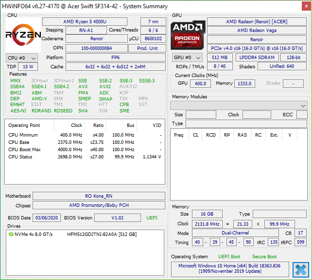 Acer Swift 3 - Test laptopów z AMD Ryzen 5 4500U oraz Ryzen 7 4700U [56]
