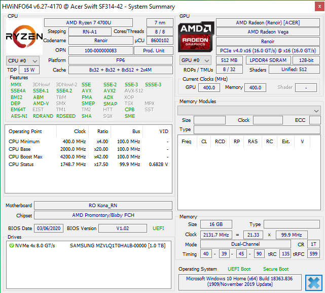 Acer Swift 3 - Test laptopów z AMD Ryzen 5 4500U oraz Ryzen 7 4700U [63]