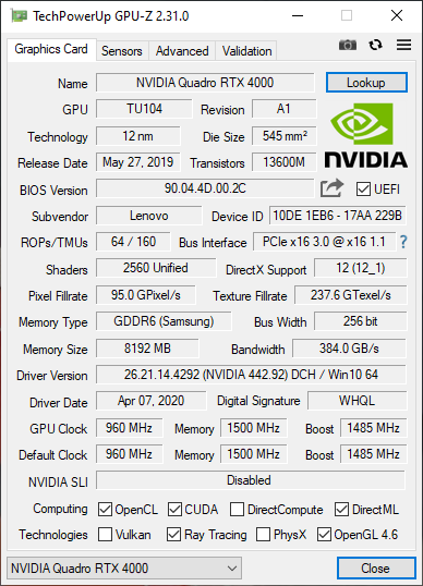 Lenovo ThinkPad P73 - Test notebooka z NVIDIA Quadro RTX 4000 [7]