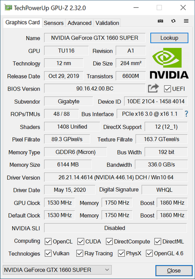 Test komputera ACTINA - AMD Ryzen 3 3300X i GeForce GTX 1660S [nc6]
