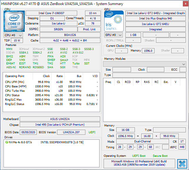 Intel Core i7-1065G7 vs AMD Ryzen 7 4700U - Test ASUS ZenBook 14 [4]