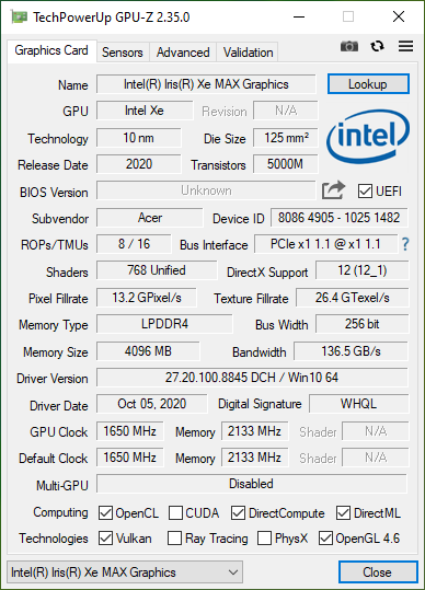 Test Acer Swift 3X - Premiera karty Intel Iris Xe MAX Graphics [5]