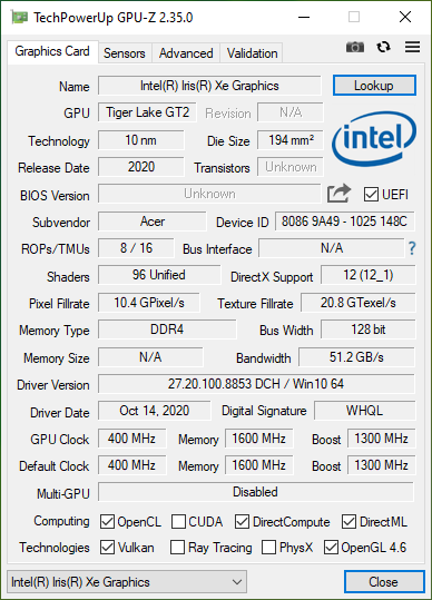 Test Acer Swift 3 - Ultrabook z Intel Core i5-1135G7 i Iris Xe Graphics [5]