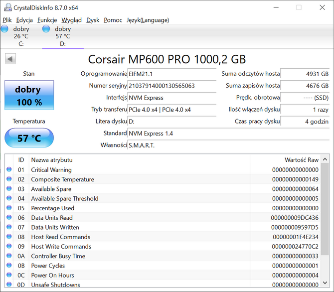 Test dysku SSD Corsair Force MP600 PRO. Bardzo wydajny nośnik PCI-Express 4.0, osiągający nawet 7000 MB/s [nc1]