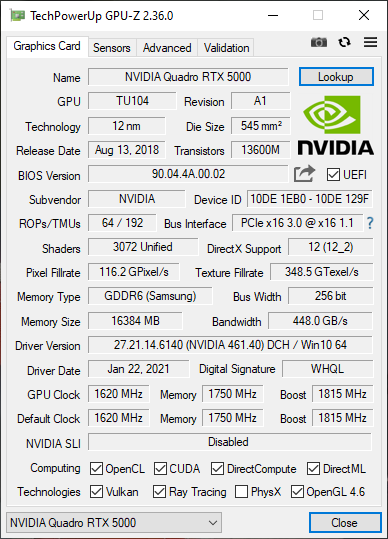Test Lenovo ThinkStation P620 z procesorem AMD Ryzen Threadripper PRO 3955WX oraz kartą NVIDIA Quadro RTX 5000 [5]