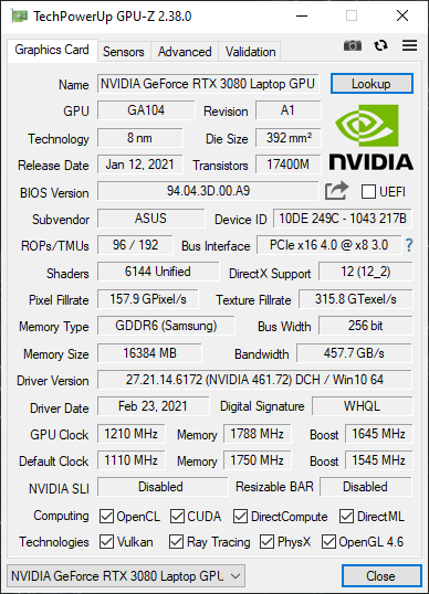 Test ASUS ROG Flow X13 oraz ROG XG Station - Laptop 2w1 z AMD Ryzen 9 5980HS oraz kartą NVIDIA GeForce RTX 3080 (eGPU) [nc1]