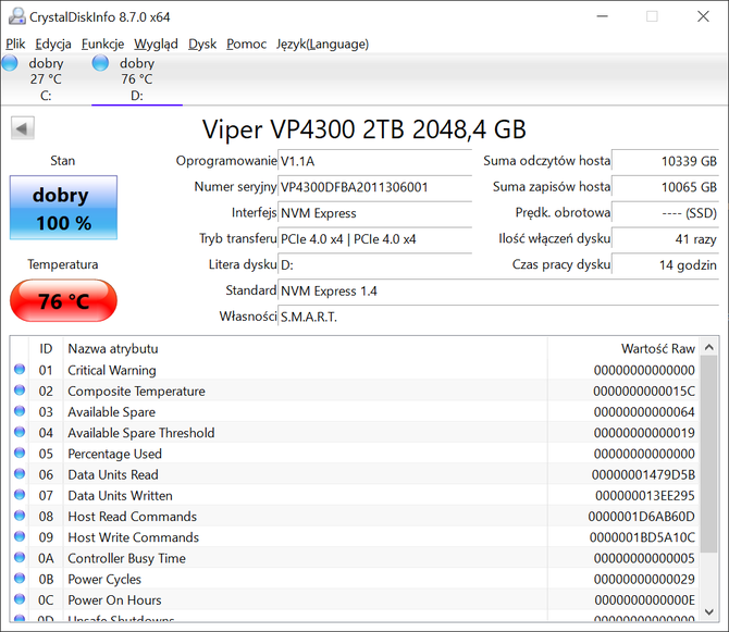 Test dysku SSD Patriot Viper VP4300 2 TB. Superszybki nośnik PCI-E 4.0, który przegania nawet Samsung SSD 980 PRO [nc1]