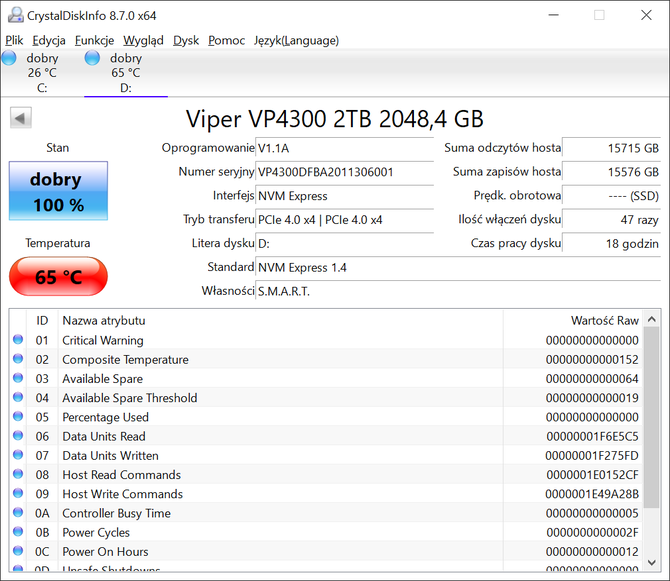 Test dysku SSD Patriot Viper VP4300 2 TB. Superszybki nośnik PCI-E 4.0, który przegania nawet Samsung SSD 980 PRO [nc1]