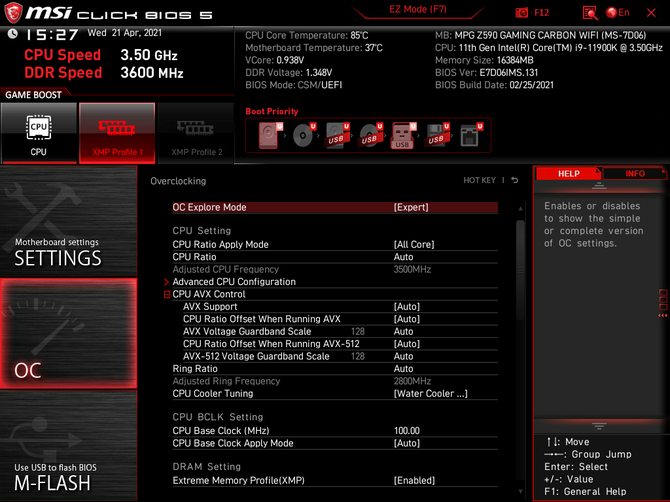 Test płyty głównej MSI MPG Z590 Gaming Carbon WiFi dla procesorów Intel Rocket Lake. Gaming na bogato [nc1]